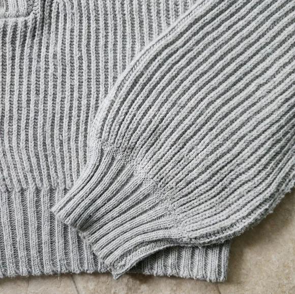 Garage Balloon Sleeve Quarter Zip Sweater - Size Large - Picture 4 of 9